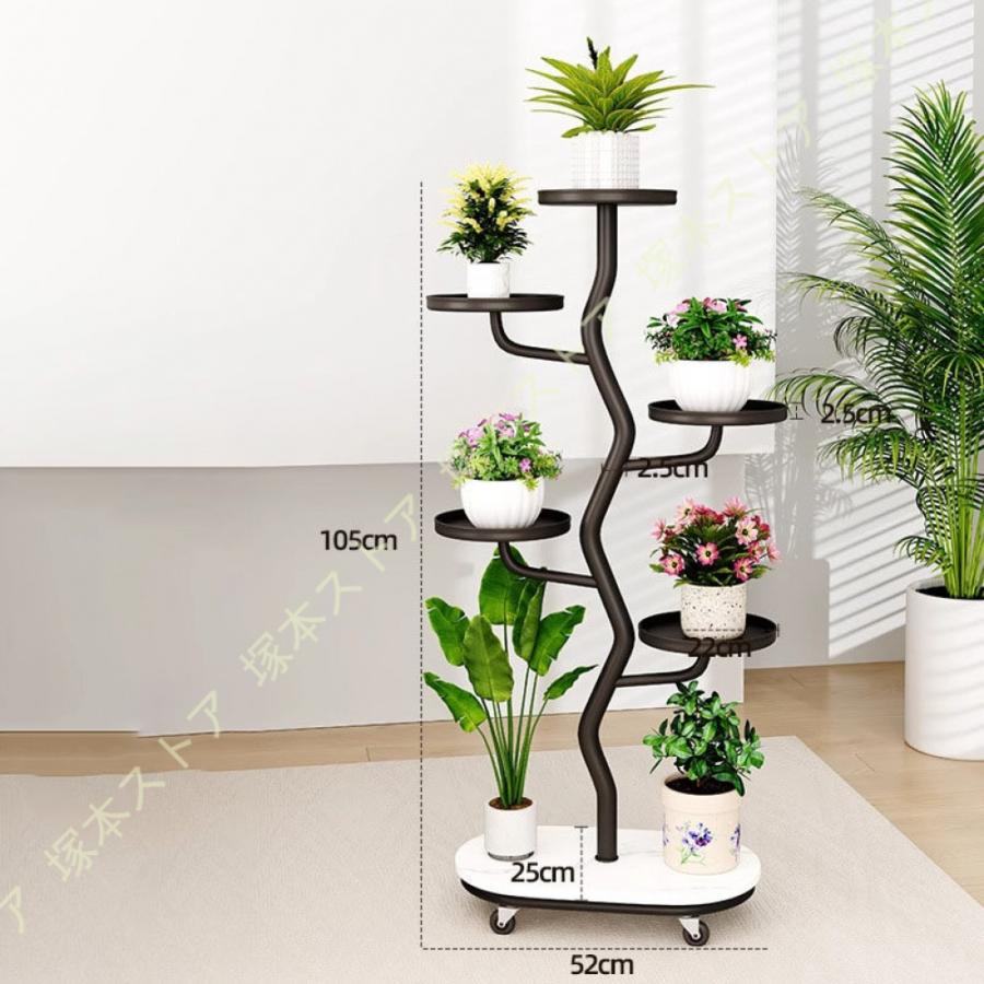 プランタースタンド 観葉植物 花台 鉄製 キャスター付き 室内 花棚 植木鉢置き 省スペース インテリア 植物ラック ポットスタンド 簡単組み立て 園芸ラック_16