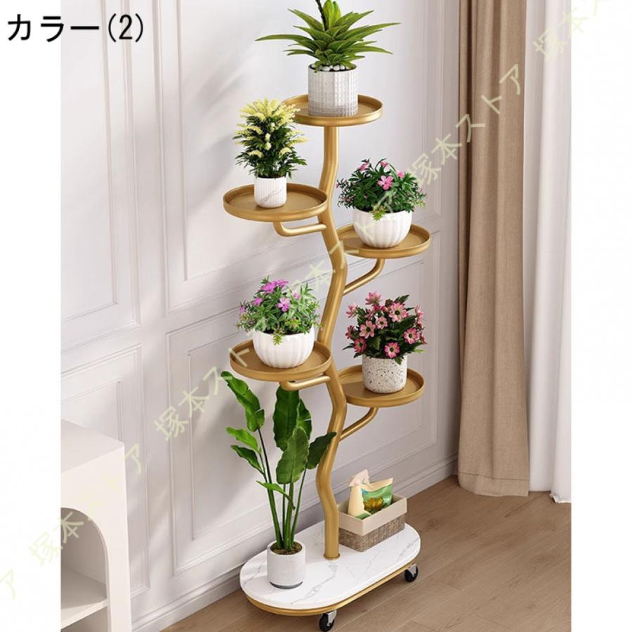 プランタースタンド 観葉植物 花台 鉄製 キャスター付き 室内 花棚 植木鉢置き 省スペース インテリア 植物ラック ポットスタンド 簡単組み立て 園芸ラック_5