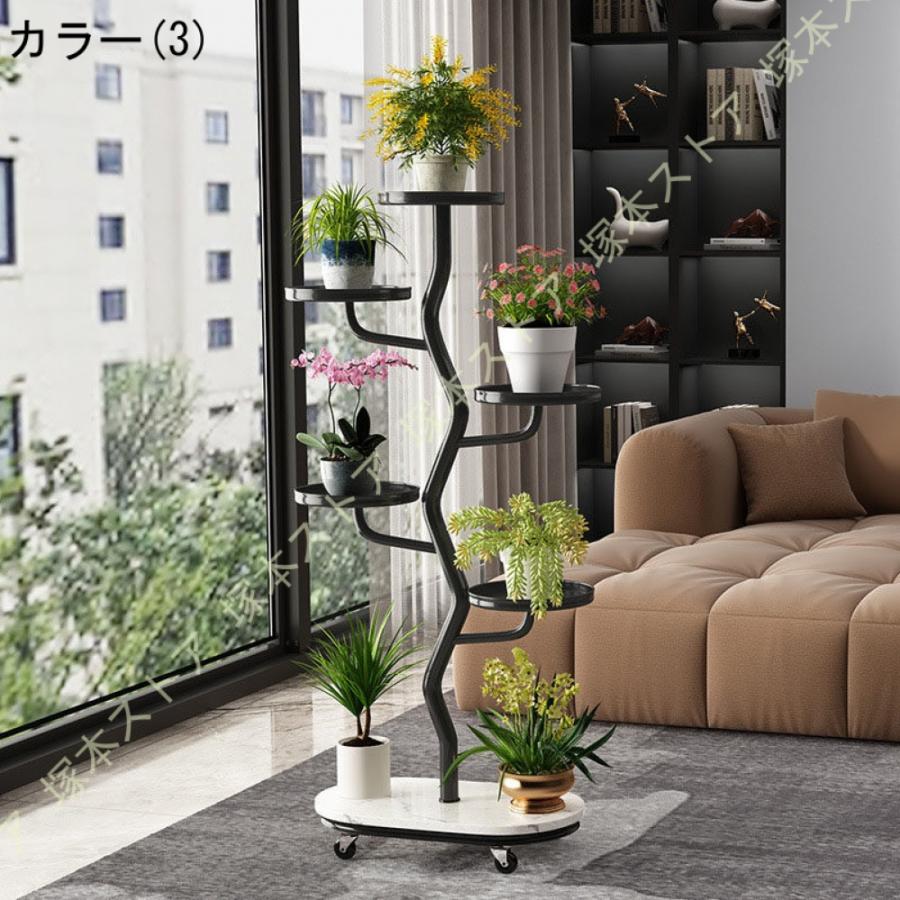 プランタースタンド 観葉植物 花台 鉄製 キャスター付き 室内 花棚 植木鉢置き 省スペース インテリア 植物ラック ポットスタンド 簡単組み立て 園芸ラック_6