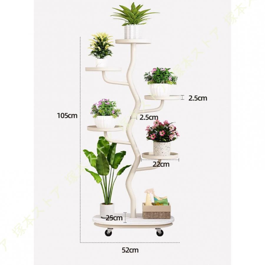 プランタースタンド 観葉植物 花台 鉄製 キャスター付き 室内 花棚 植木鉢置き 省スペース インテリア 植物ラック ポットスタンド 簡単組み立て 園芸ラック_8