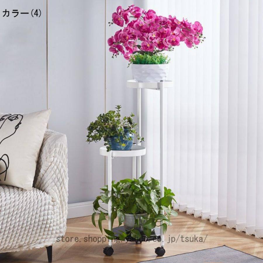 フラワースタンド 室内 キャスター付き 玄関 鉄製 組立簡単 植物棚