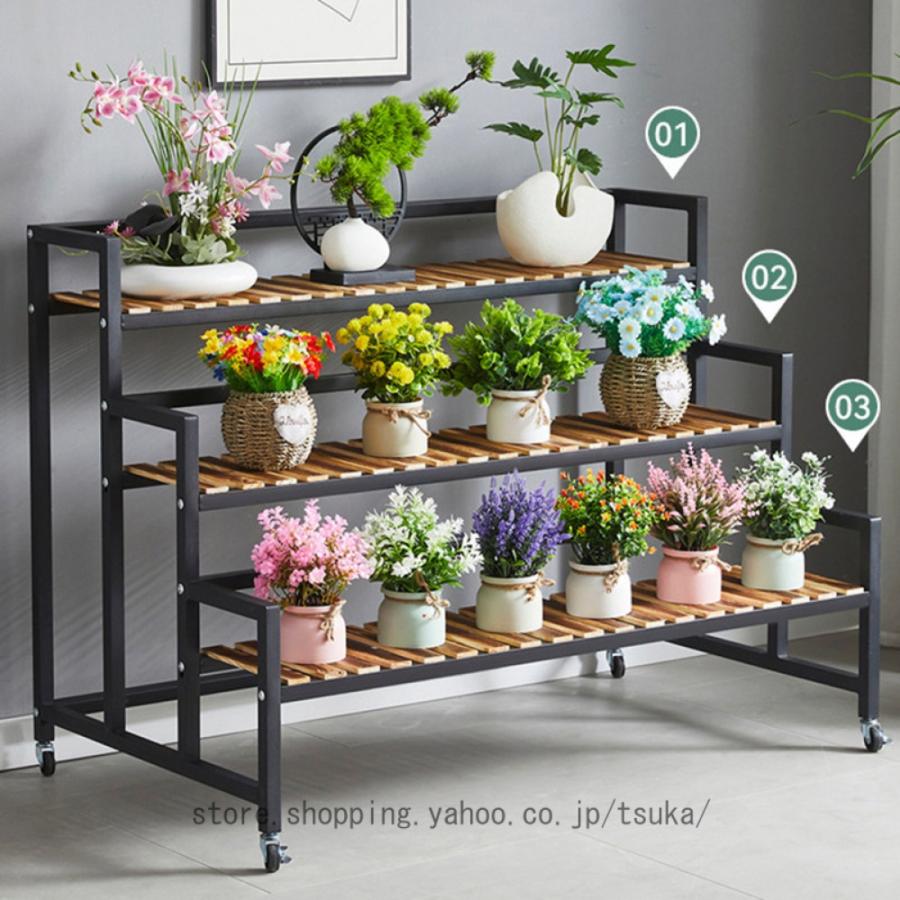 フラワースタンド アイアン 3段 観葉植物 ガーデニング 棚 プランター