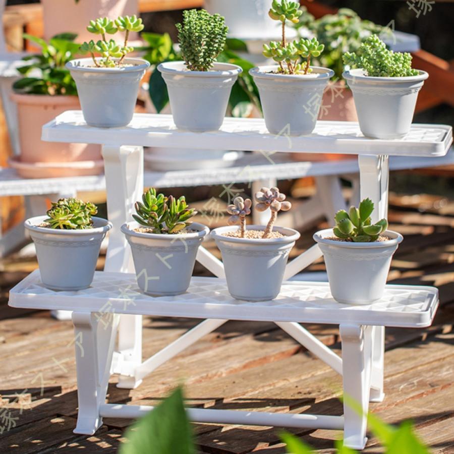 プランタースタンド フラワースタンド 2段 57m 屋外花台 観葉