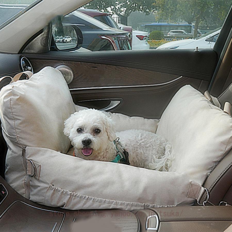 犬 お散歩 お出かけ カーシート ドライブ ボックス ベッド かわいい おしゃれ トイプードル 小型犬 中型犬 2WAYドライブペットベッドバッグ 車 シート ペットの画像