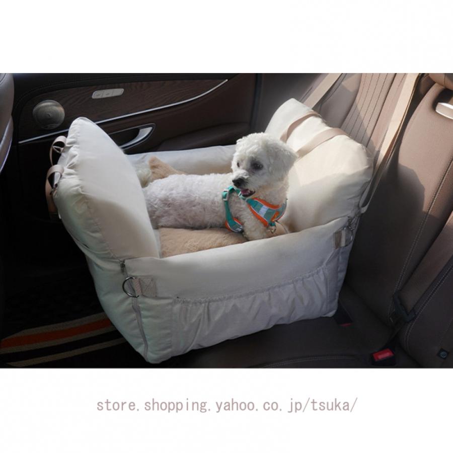 犬 お散歩 お出かけ カーシート ドライブ ボックス ベッド かわいい おしゃれ トイプードル 小型犬 中型犬 2WAYドライブペットベッドバッグ 車 シート ペットの画像