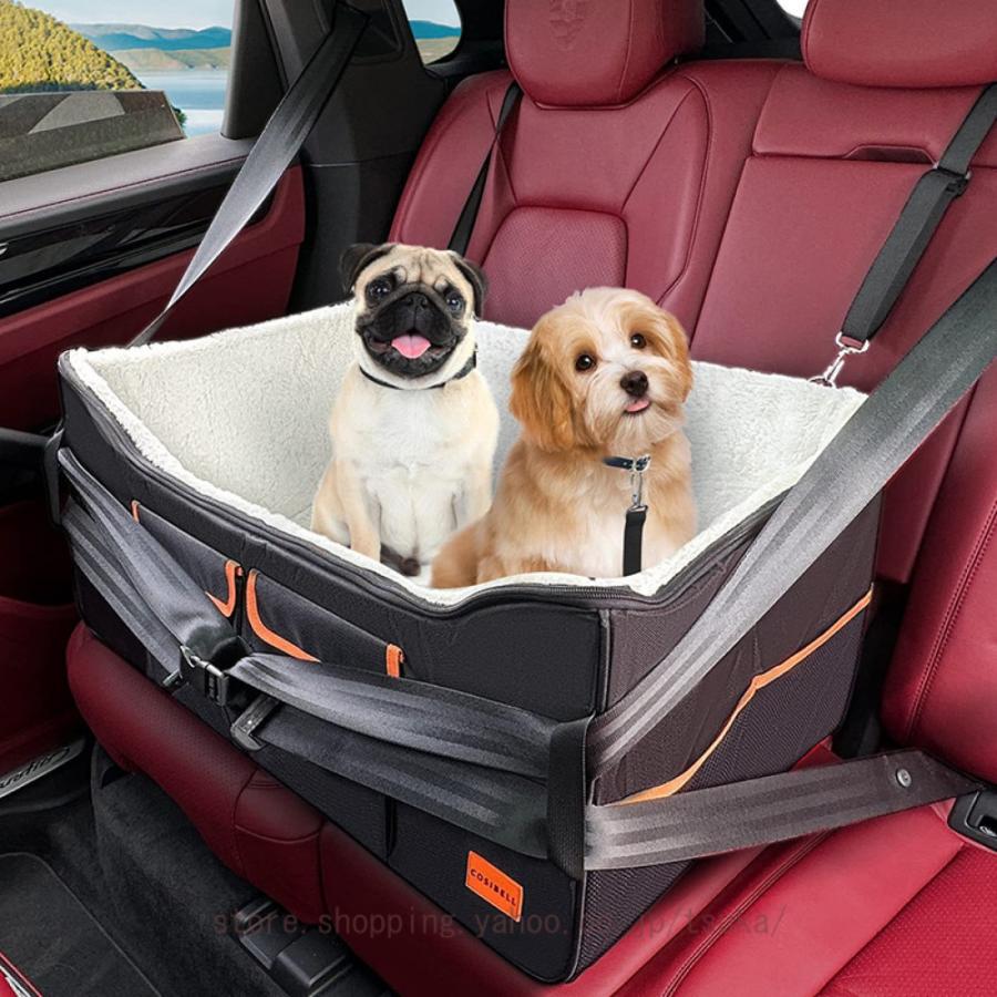 ドライビングクッション 犬用 ドライブボックス 車 ペット用 車内 猫用 ユニセックス 助手席 後部座席に取付可能なペット用ドライブボックス 犬 ドライブ_2