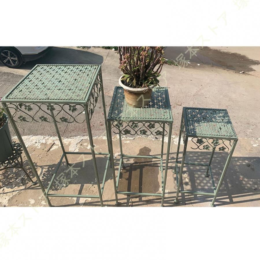 パウダーレース フラワースタンド3点セット 花台 リビングスタジオ