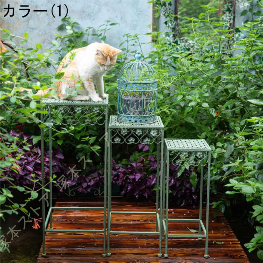 パウダーレース フラワースタンド3点セット 花台 リビングスタジオ