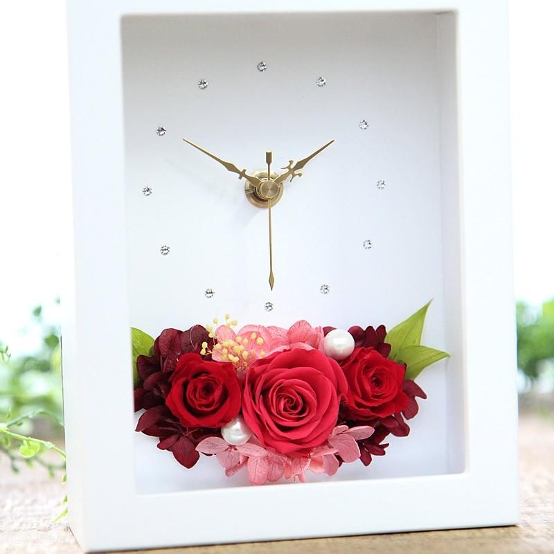 プリザーブドフラワー 花 ギフト プレゼント 花時計 送料無料 額