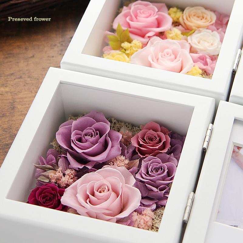 プリザーブドフラワー 花 ギフト プレゼント 写真立て フォトフレーム