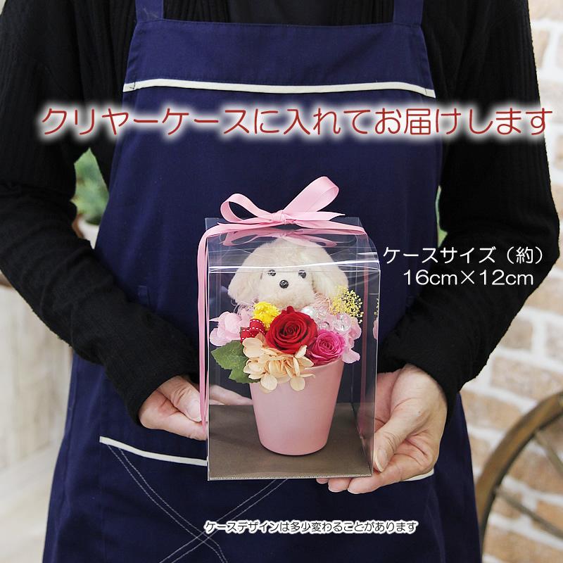 プリザーブドフラワー 花 ギフト プレゼント ふわふわ わんちゃん