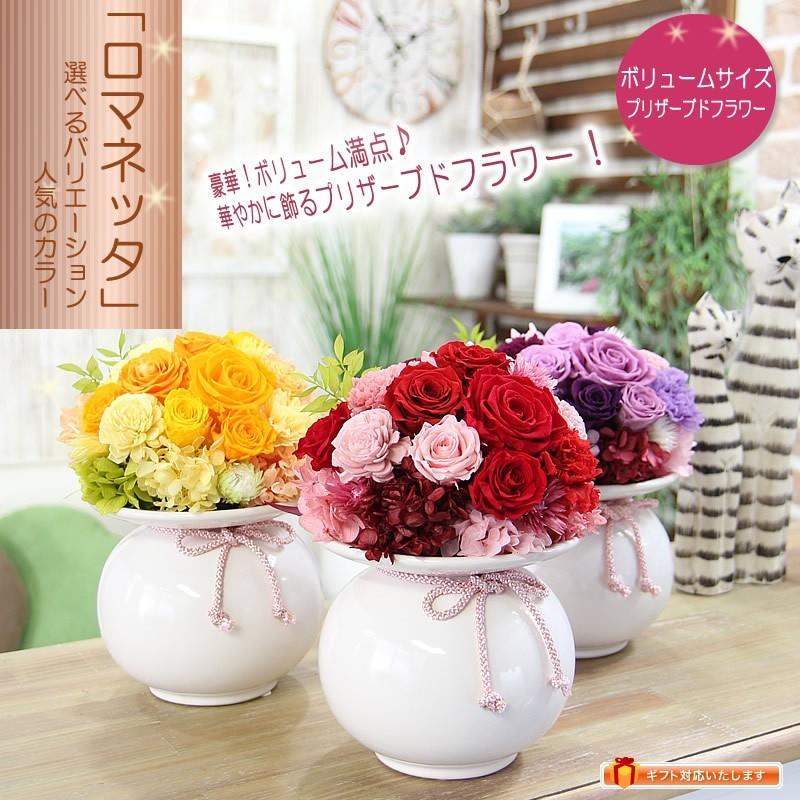 プリザーブドフラワー ケース入り プレゼント ギフト 花のボリューム満点 ロマネッタ 花 誕生日 開店祝い 引越し祝い 送料無料