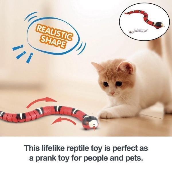 猫のおもちゃヘビUSB充電インタラクティブいたずら猫犬おもちゃ3Dコブラ電動動く移動センサー｜tsukamotostore｜02