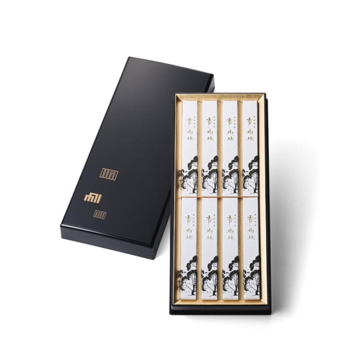 進物用線香】【送料無料】玉初堂 香樹林 短寸8箱入 塗箱 のし・包装