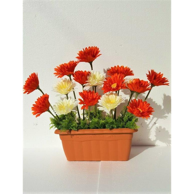 個人様購入可能】○造花 人工観葉植物 ガーベラプランター 3点セット