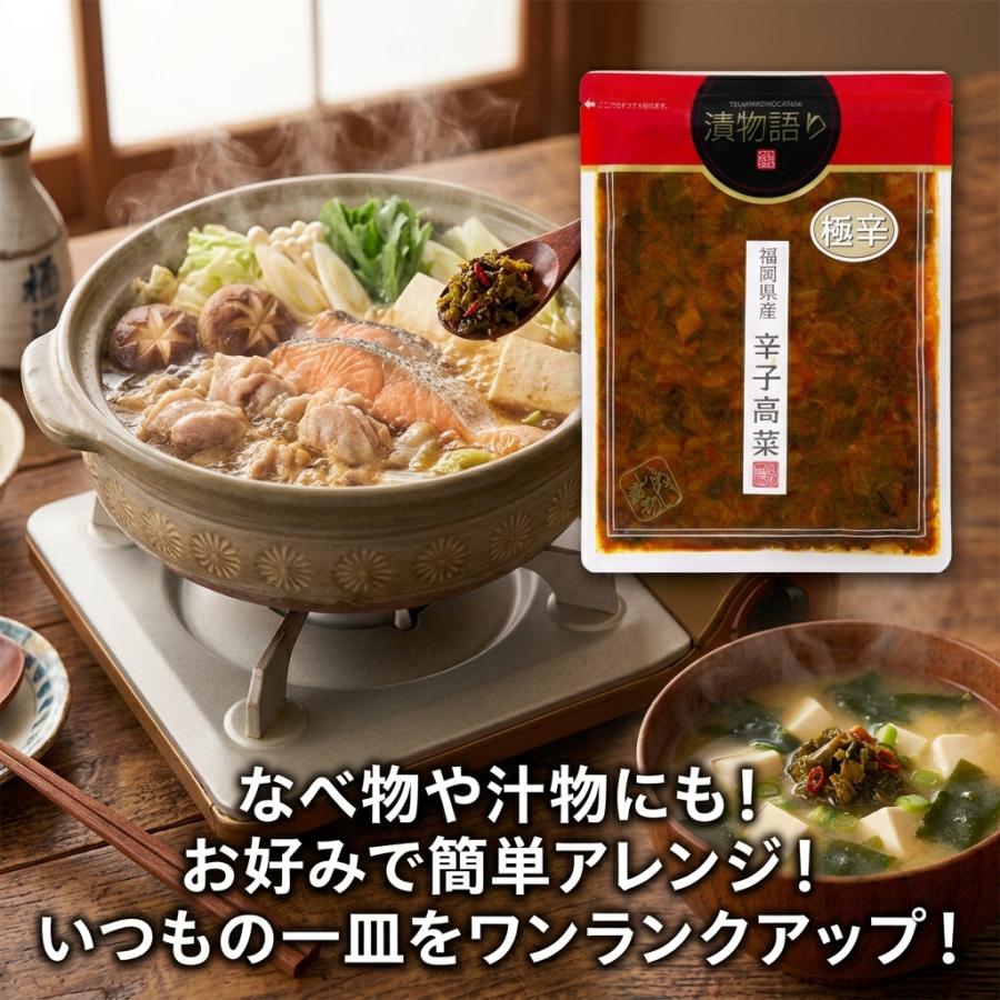 【超激辛】イヌイの福岡県産辛子高菜「漬物語り」極辛3袋セット 160g×3袋セット　送料無料 |  | 02