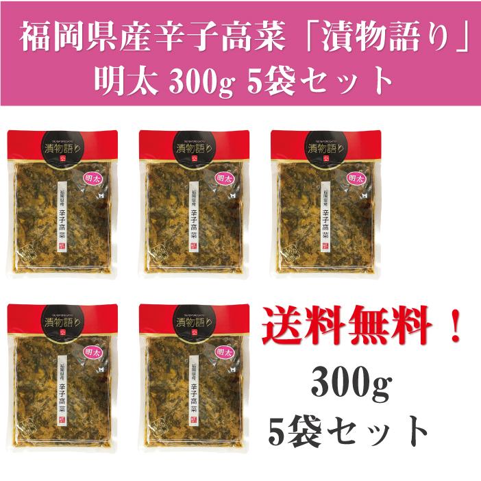 送料無料！イヌイの福岡県産辛子高菜「漬物語り」明太5袋セット 300g×5袋セット | 