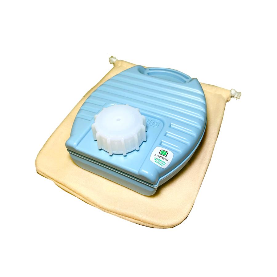 ゆたんぽ0.9L（カバー付）立てて排水！立てて収納！青色 ブルー 日本製