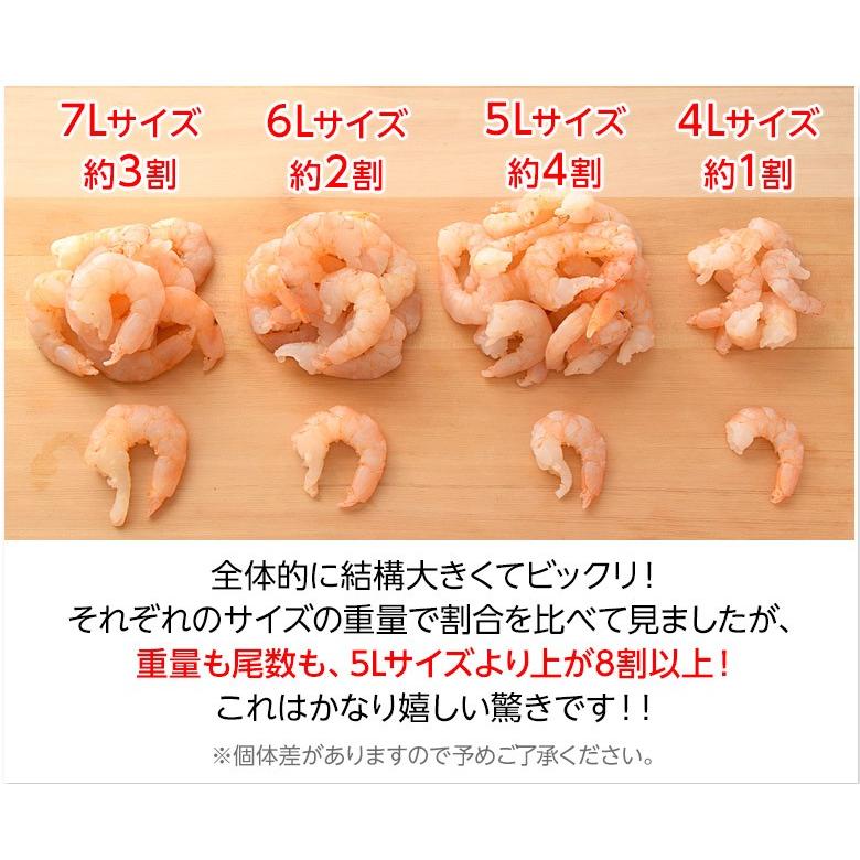 えび むき海老 特大ムキエビ 無選別 1kg 解凍後約800g  むきえび 殻なし 背ワタ除去済み エビチリ エビマヨ 簡単調理 冷凍 送料無料｜tsukiji-ichiba2｜06