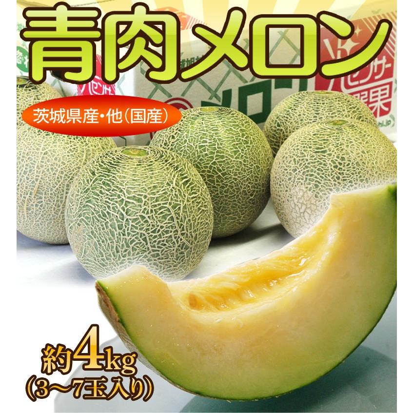 茨城県産 他 青肉メロン 3 7玉 約4kg 常温 送料無料 4b イエノミドットコム 通販 Yahoo ショッピング