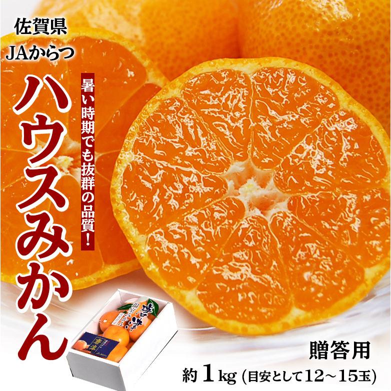 『ハウスみかん』 佐賀県産 JAからつ 約1kg（目安として12〜15玉） 化粧箱　※常温 送料無料｜tsukijiichiba｜02