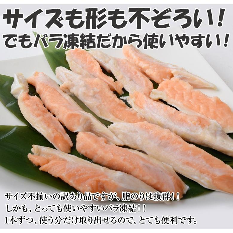 ≪送料無料≫ 大トロのハラス限定！　サイズ不揃い「サーモンハラス」　1kg　※冷凍　☆｜tsukijiichiba｜04