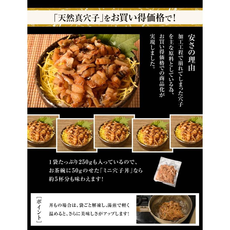 穴子 アナゴ 天然真あなご使用！ 焼き真あなご刻み 1P（250g）×2P 合計