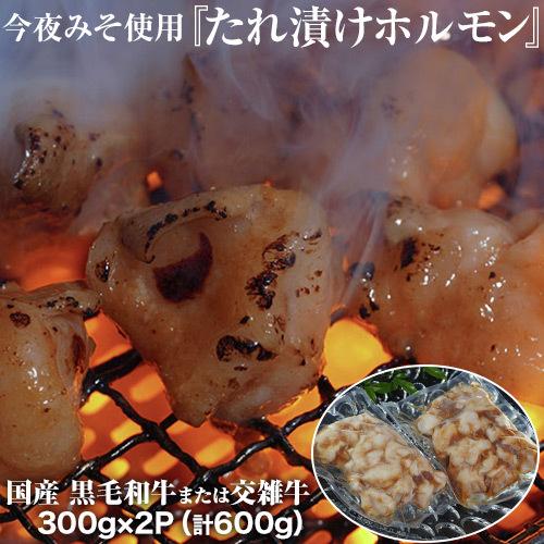 今夜みそ使用 たれ漬けホルモン 黒毛和牛または交雑牛 国産 300g 2p 計600g 冷凍 送料別 1z 豊洲からの直送便 ヤフー店 通販 Yahoo ショッピング