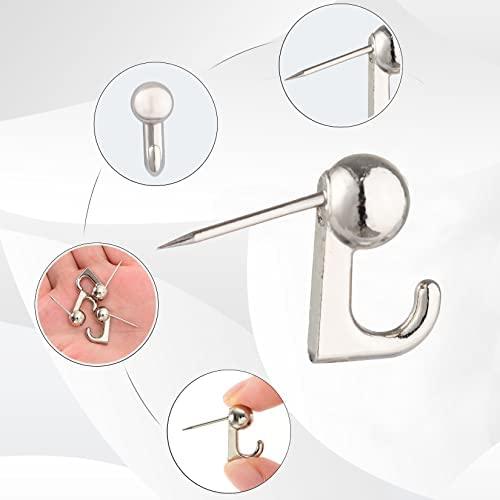 Reoyourt ピンフック 16個セット プッシュピン フック 耐荷重 画鋲 釘フレーム おしゃれ (2 シルバー ワンサイズ
