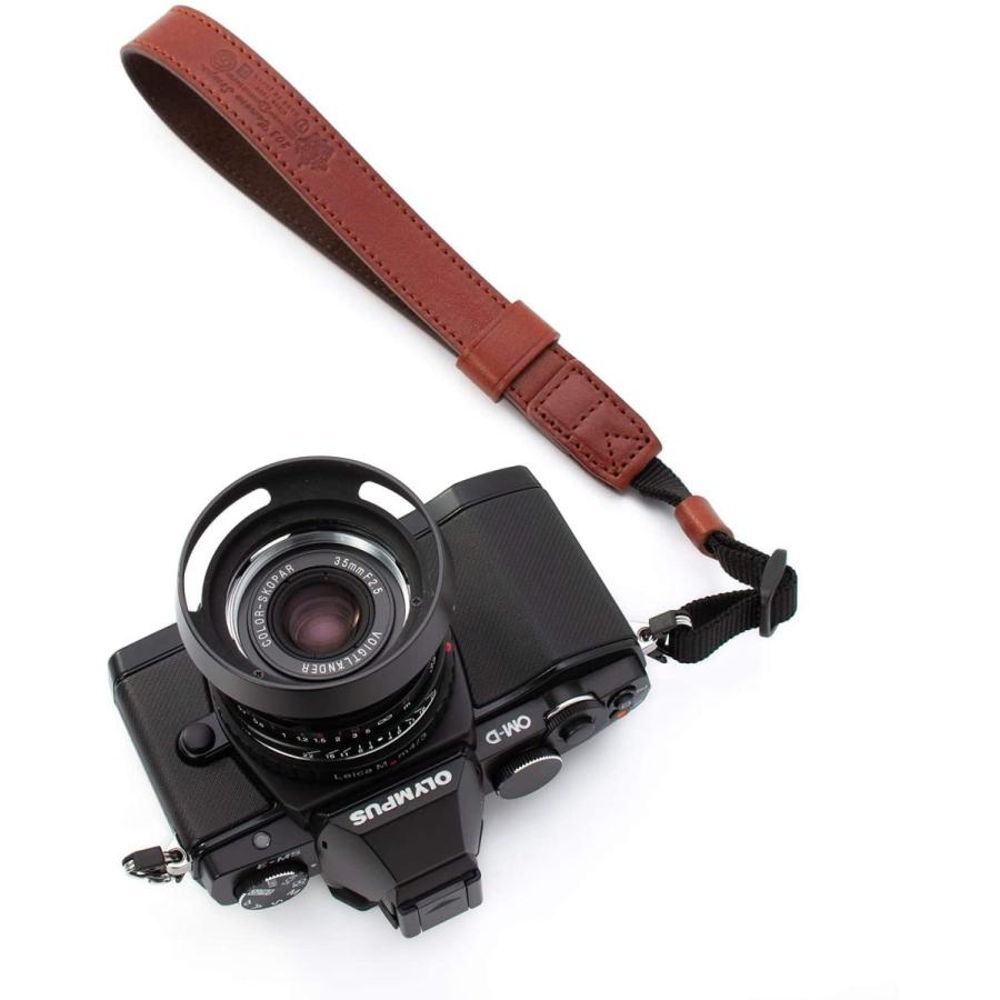 3 カメラストラップ レザー ハンドストラップ 一眼レフ用 ブラウン 安心発送