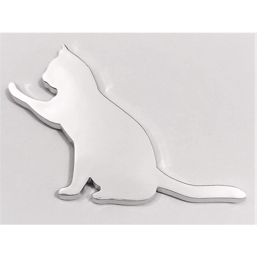 L Hotse タッチねこ 猫型 3d メッキエンブレム 車 ステッカ つきのわ堂 通販 Yahoo ショッピング
