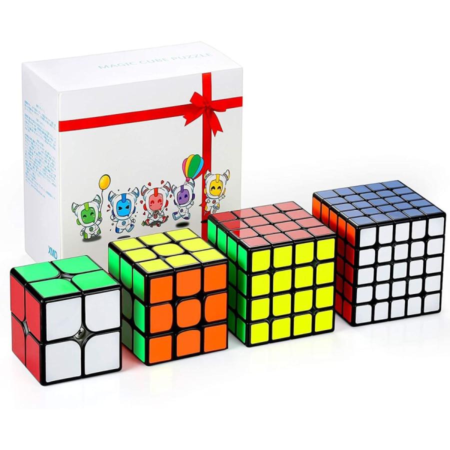 Xmd 魔方 2x2 3x3 4x4 5x5 競技用キューブ ４個入セット 立体パズル Magic Cube Set 6面完成攻略書 スタ つきのわ堂 通販 Yahoo ショッピング