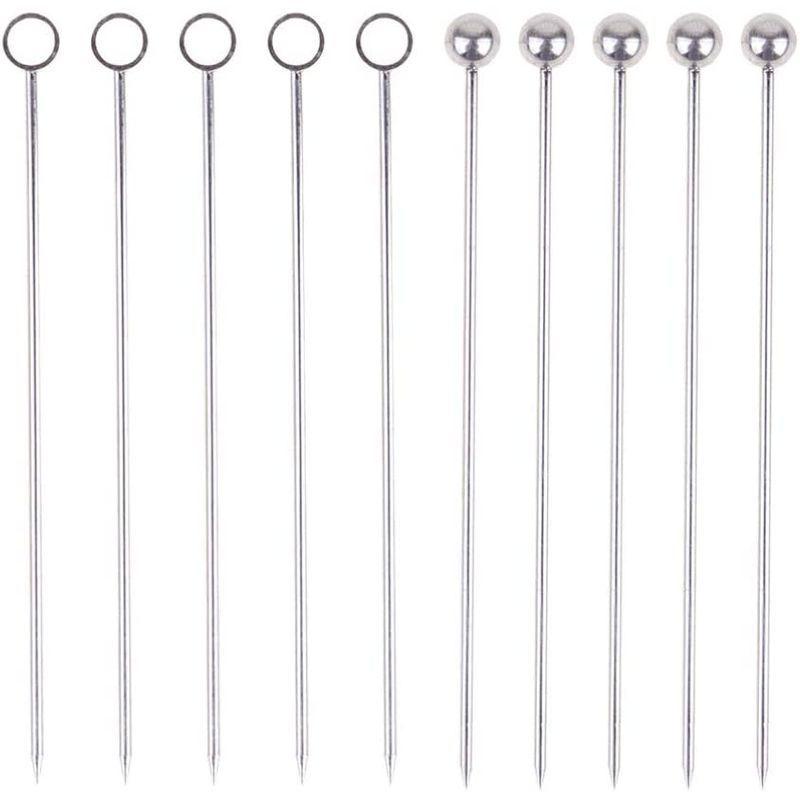 Kesyoo ピンチョス ピック ステンレス カクテルピン オードブルピン 前菜 フルーツピック 雰囲気 おしゃれ 丸穴 玉付 2種類 つきのわ堂 通販 Yahoo ショッピング