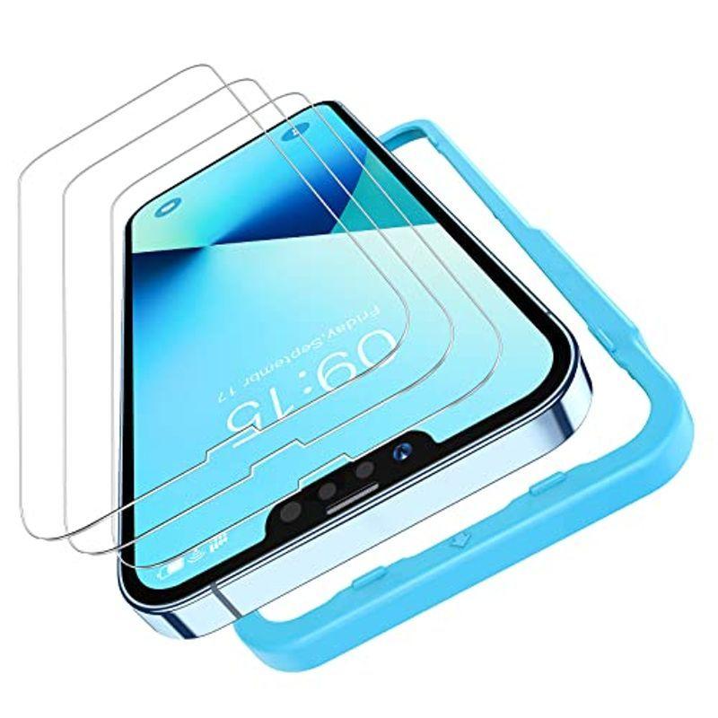 SmartDevil 3枚入り iPhone 13 Pro Max 用 ガラスフィルム 強化ガラス 液晶保護フィルムガイド枠付き/指紋防止