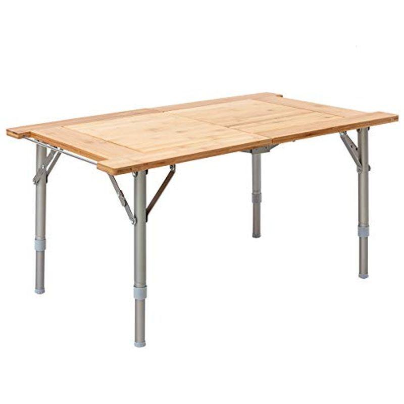 全3色/黒/赤/ベージュ KingCamp アウトドア テーブル 高さ調整可能 竹