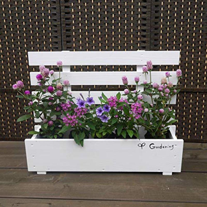 ボーダーミニフェンス付６００プランター ホワイト つきのわ堂のボーダーミニフェンス付６００