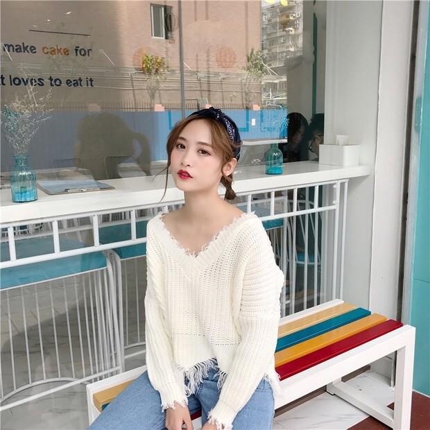 レディース セーター Vネックセーター ニット Vネックニット Vネック 秋 切りっぱなし Eas0129 月島 通販 Yahoo ショッピング