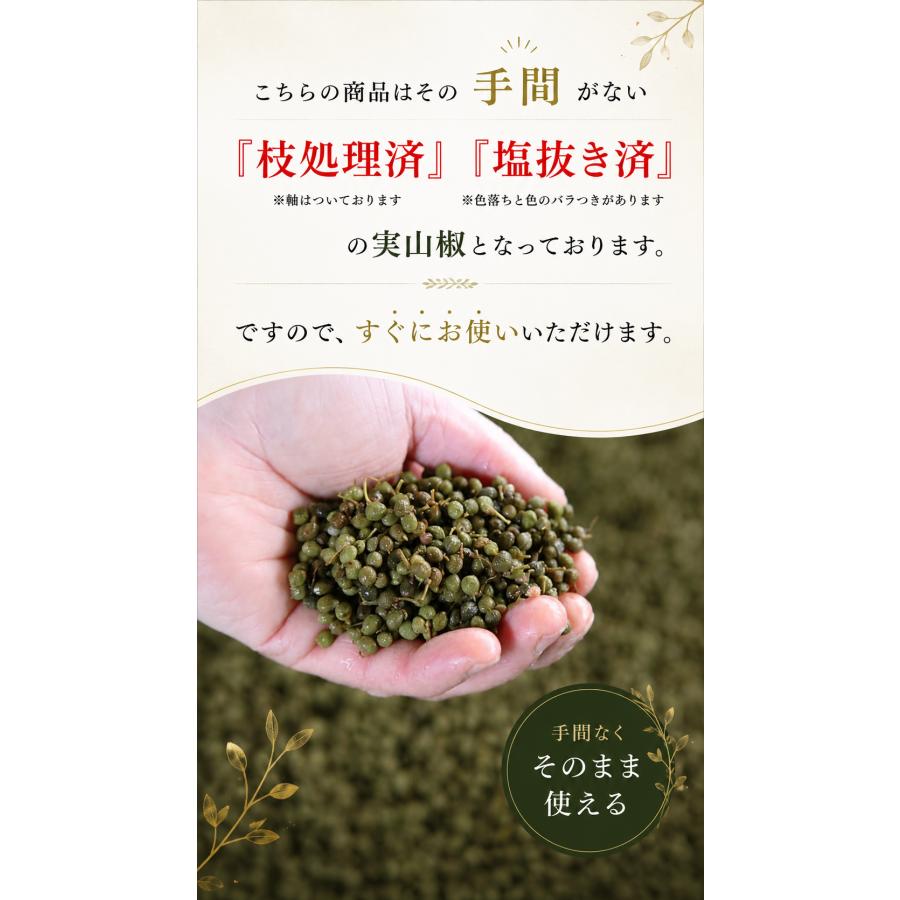 枝処理済・塩抜き済】塩蔵実山椒 伊吹山系 実山椒 冷凍 国産100% 滋賀