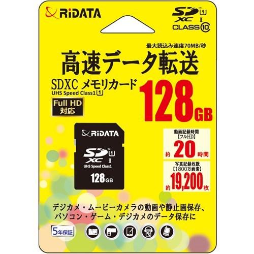 安価 ワタナベ RD2-SDX128G10U1 RiDATA SDカード ブラック １２８GB SDカード SDカード