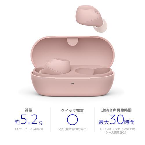 ソニー ワイヤレス イヤホン 左右分離 ノイズキャンセリング IPX4 最大