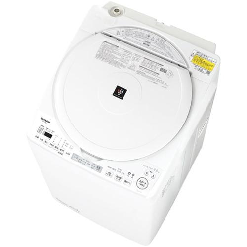 シャープ ES-TX8K-W 縦型洗濯乾燥機 (洗濯8.0kg・乾燥4.5kg) : ツクモ 