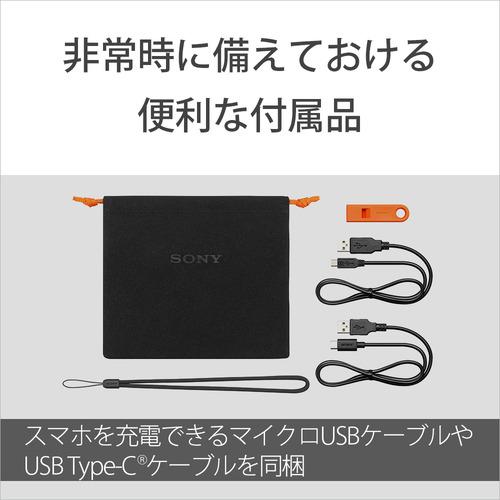 ソニー ICF-B300 FM／AM対応ポータブルラジオ 太陽光充電対応 手回し