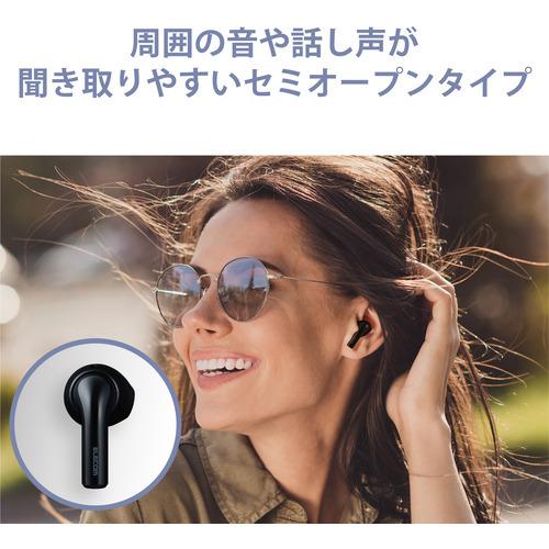 エレコム LBT-TWS11BK Bluetoothイヤホン 完全ワイヤレス AAC対応 セミ