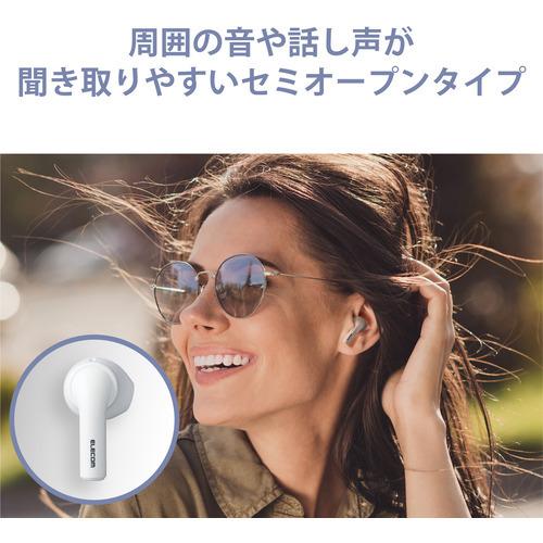 【推奨品】エレコム LBT-TWS11WH Bluetoothイヤホン 完全ワイヤレス AAC対応 セミオープン型 ホワイト｜tsukumo-y2｜03