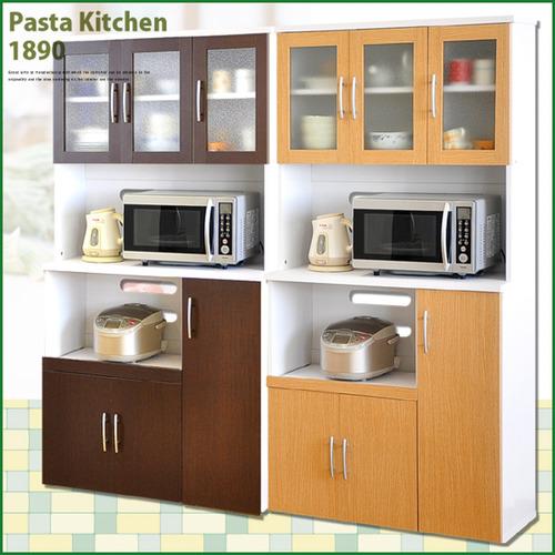 ホームテイスト PST-1890--NA---LF2 ツートン食器棚【パスタキッチンボード】(幅90cm×高さ180cmタイプ) ナチュラル_1