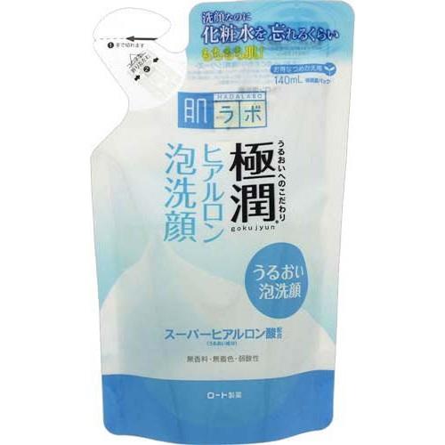ロート製薬（ROHTO）　肌ラボ 極潤 ヒアルロン泡洗顔 つめかえ用 (140mL)｜tsukumo-y2
