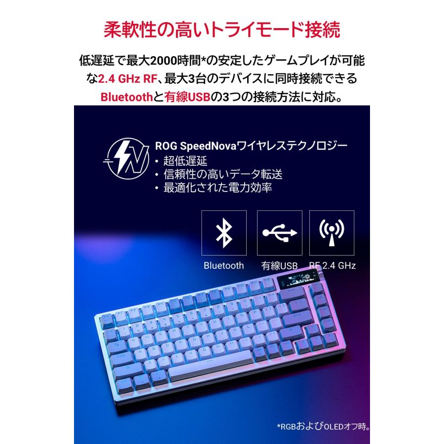 ROG Azoth Moonlight White [M701 AZOTH/NXSW/US/PBT/WHT] 有線/USB 