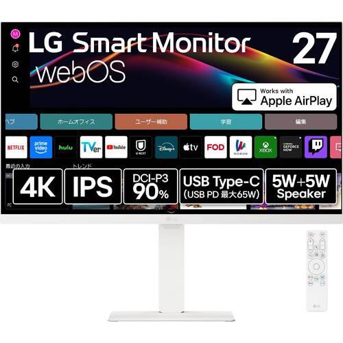 LG Smart Monitor 27U730SA-W 27インチ 4K WebOS搭載 IPSパネル