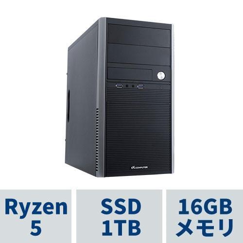 ミニタワーPC AeroStream RM5A-A254B/NT1 Ryzen5 5600GT /16GBメモリ 