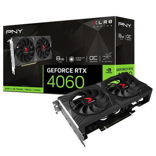 PNY GeFORCE RTX 4060 8GB XLR8 Gaming OC DUAL VCG40608DFXPB1-O